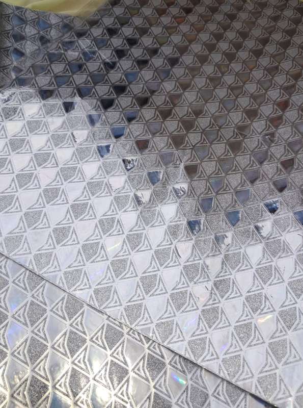 Metallic Gift/flower Wrapping Paper Sheet - Holographic silver geometric