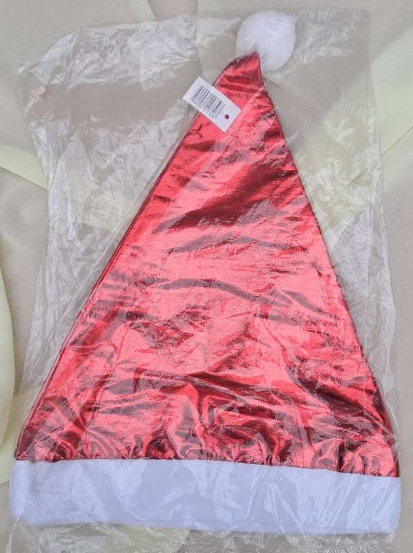 Christmas Metallic Red Santa Hat