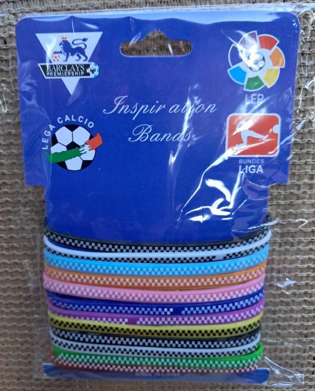 5mm Rubber Bracelets Pack of 12 - Mix Colours Checkered Pattern