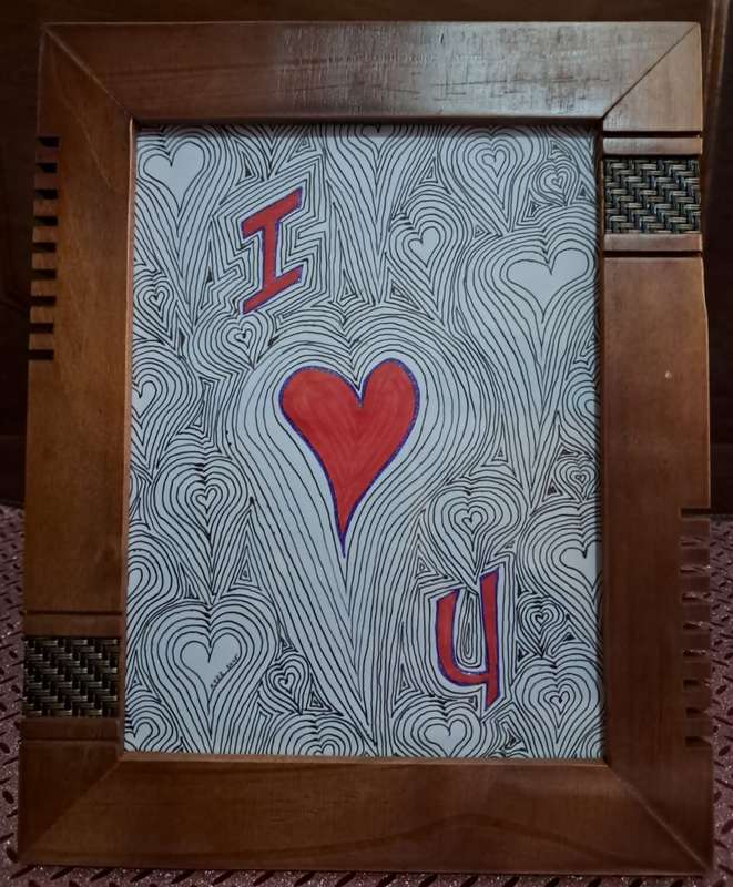 Framed Original Art - Love Collection - 'I heart U'