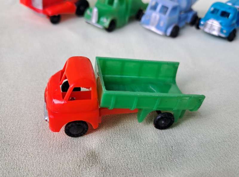 Plastic Construction Vehicles 6pc Lot (Hong Kong, old)