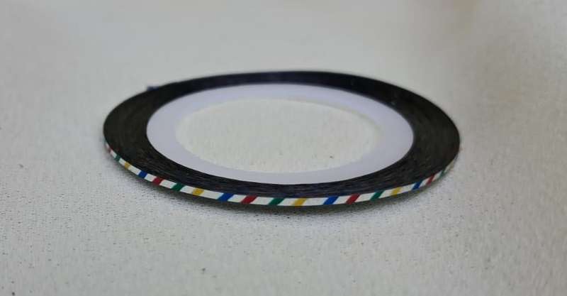 Nail Tape 1mm Rainbow Stripes on Silver