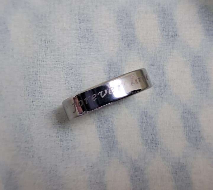 Silver Stainless Steel Ring Size 17 'Forever Love'