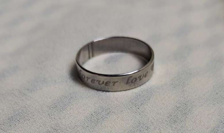 Silver Stainless Steel Ring Size 17 'Forever Love'