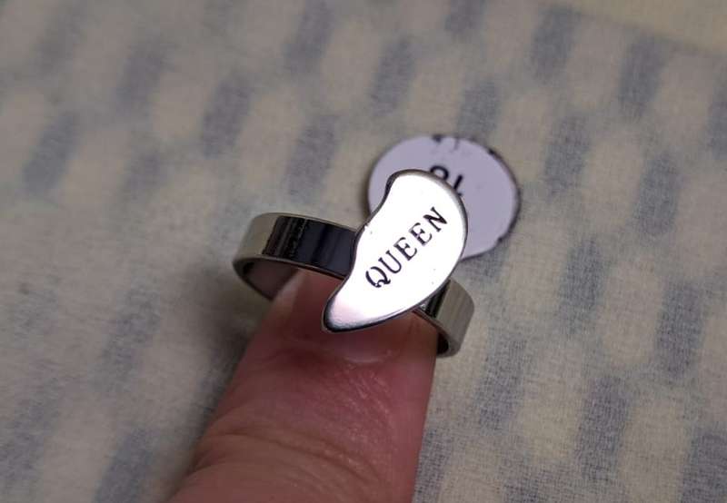 Silver Stainless Steel Ring Size 18 QUEEN
