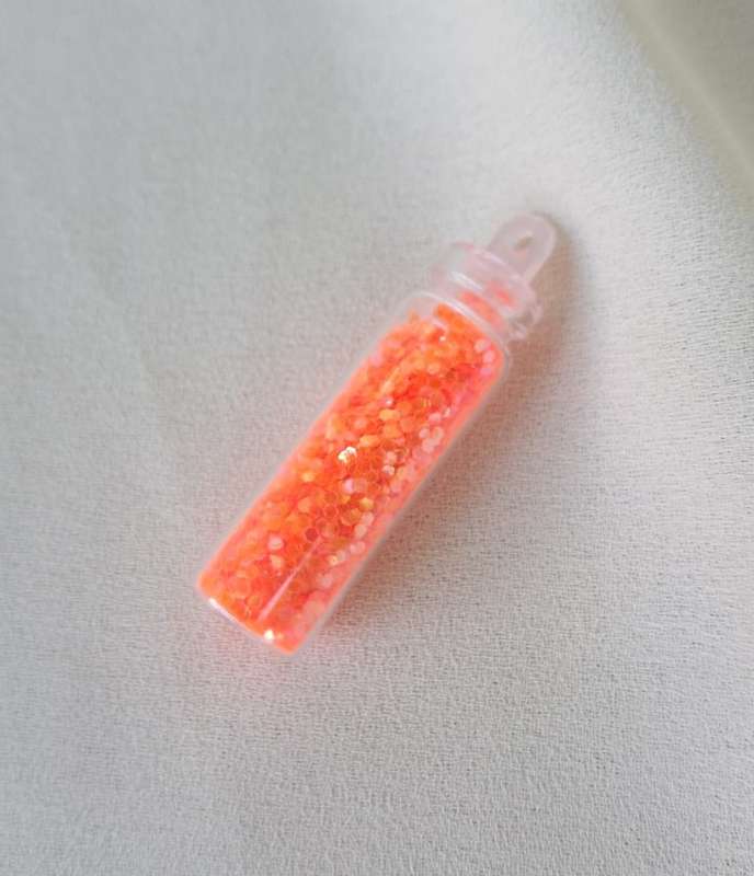 Nail Art Glitter Vials - Neon Orange Glitter