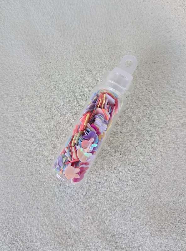 Nail Art Glitter Vials - Rainbow Bunny Heads