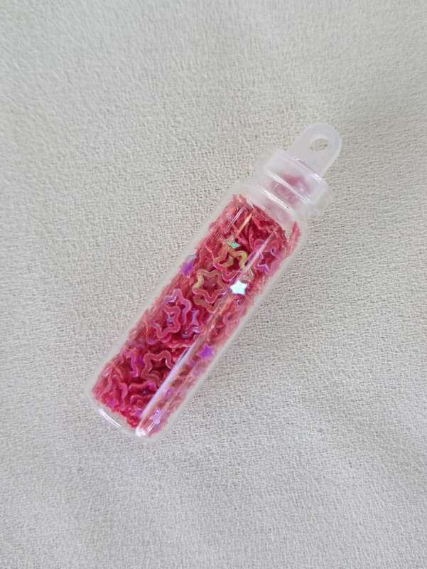 Nail Art Glitter Vials - Red Mixed Stars