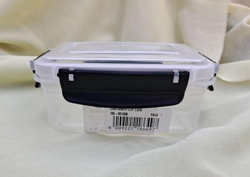Goldex Clip Lock Container - Leakproof Black 0.5 Litre