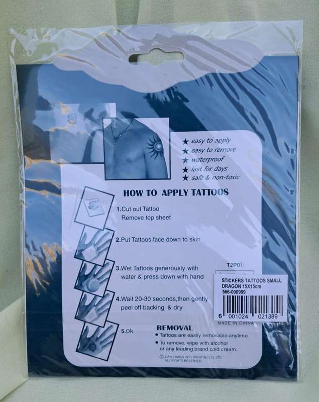 Temporary Glitter Tattoo Eagle/Dragon NOS