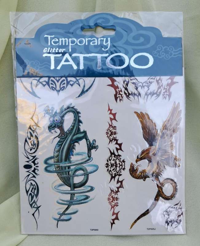 Temporary Glitter Tattoo Eagle/Dragon NOS