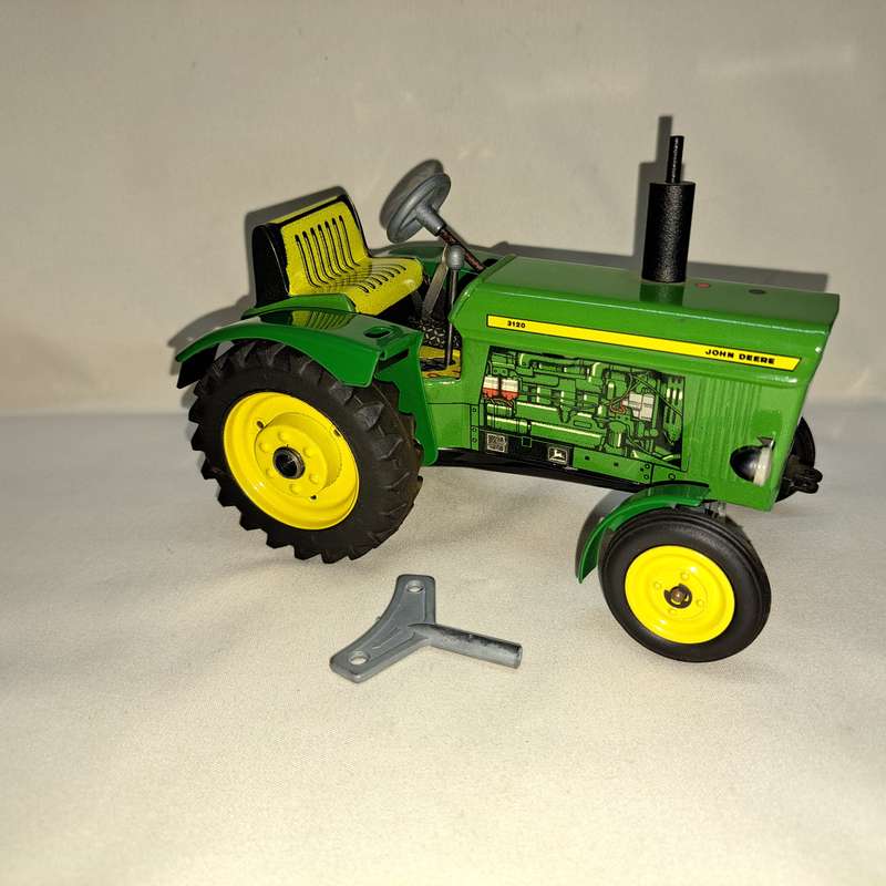 John Deere 3120 Tractor + Tanker - Tin Tinplate - Scale 1/25