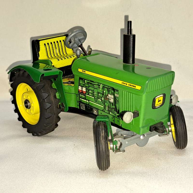 John Deere 3120 Tractor + Tanker - Tin Tinplate - Scale 1/25