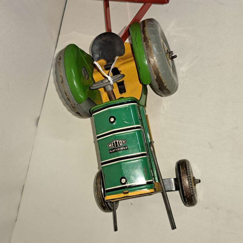 Tin Tinplate Tractor and Trailer - Made in England