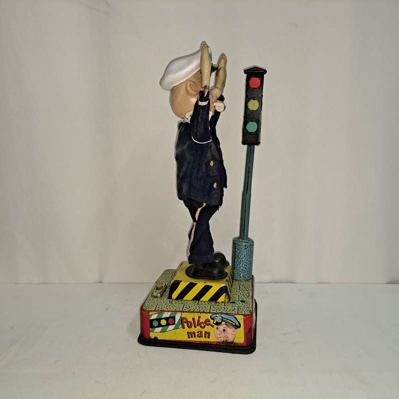 Tin Tinplate Policeman Traffic Robot - Made in Japan