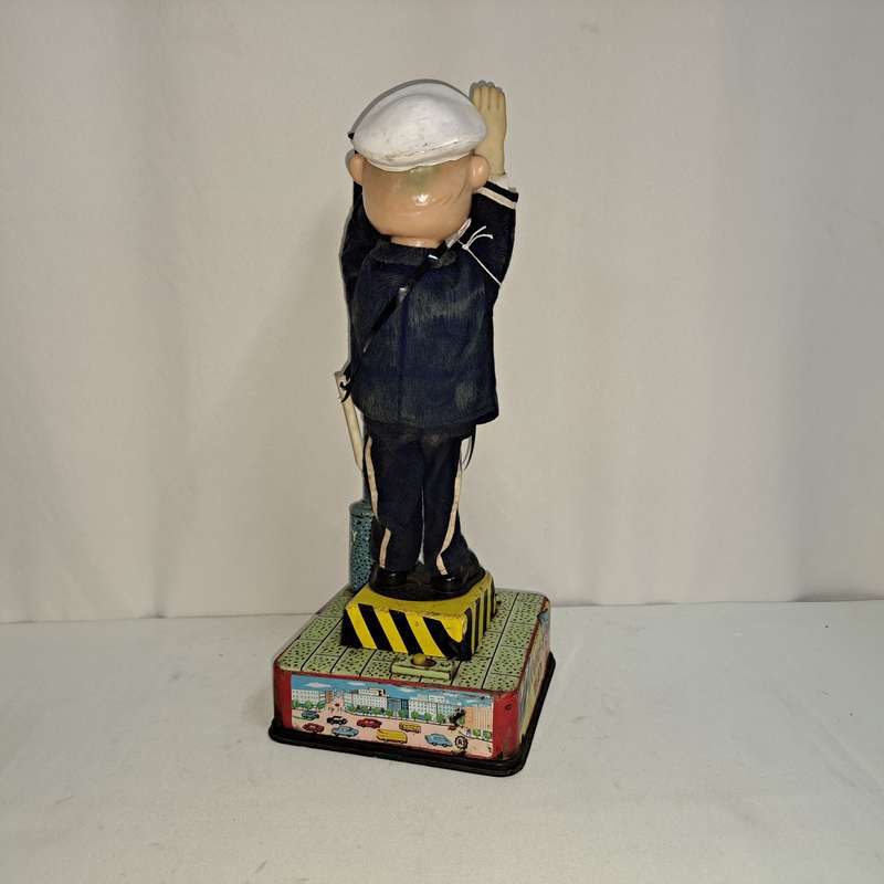 Tin Tinplate Policeman Traffic Robot - Made in Japan
