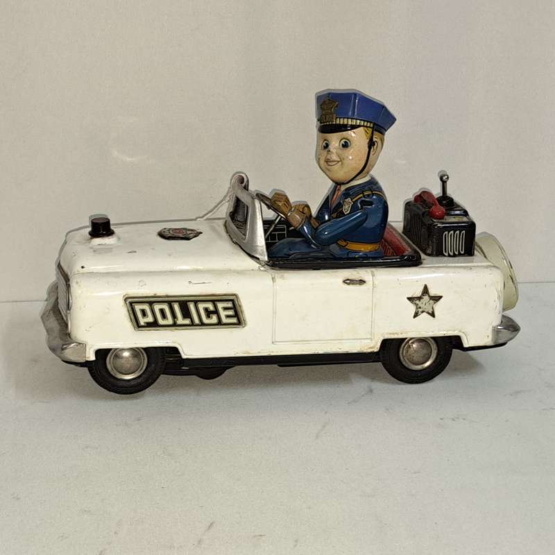 Tin Tinplate Jeep Police - Made in Japan