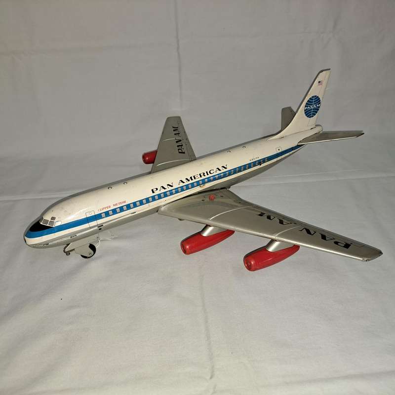 Tin Tinplate Boeing 707 Panam Clipper Meteor Jet Passenger Plane - No N801PA