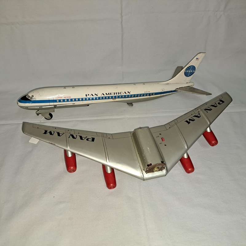 Tin Tinplate Boeing 707 Panam Clipper Meteor Jet Passenger Plane - No N801PA