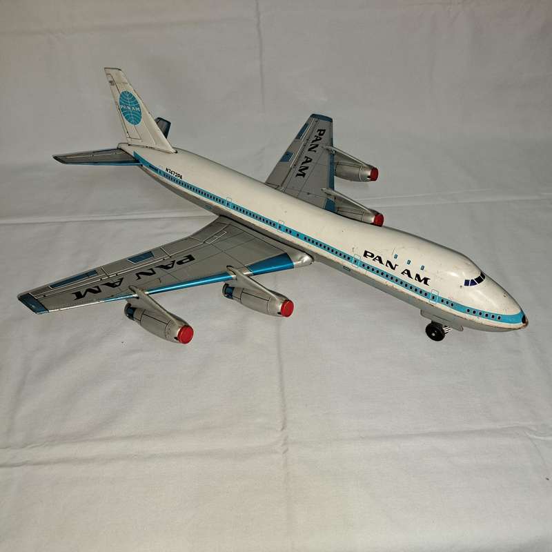 Tin Tinplate Boeing 747 Panam Jet Passenger Plane - No N7472PA