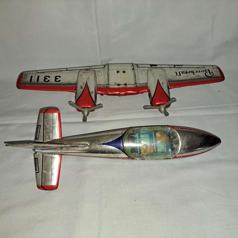 Tin Tinplate Beechcraft 4 Seater Plane - No 3311