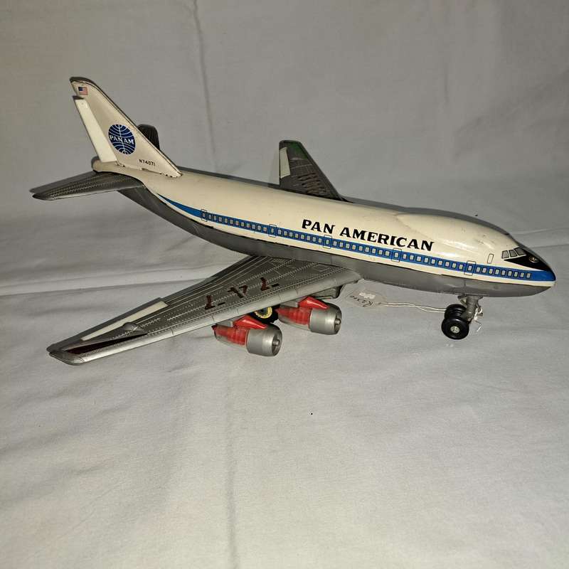 Tin Tinplate Boeing 707 Panam Jet Passenger Plane - No N74071