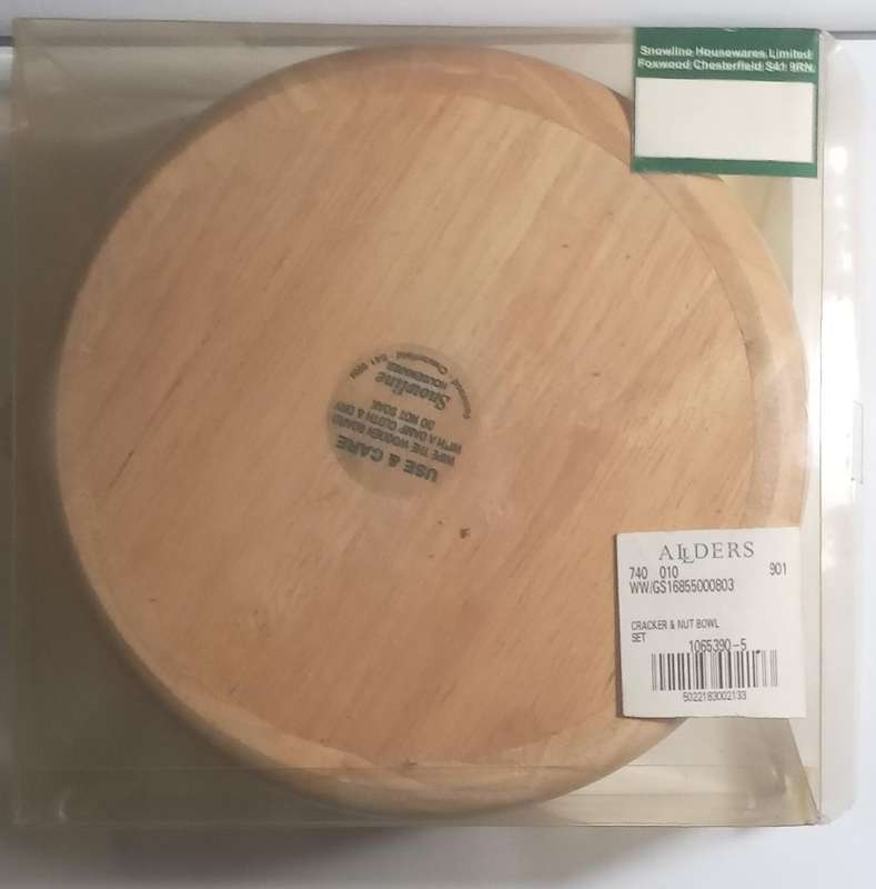 Wooden Nut Bowl and cracker set