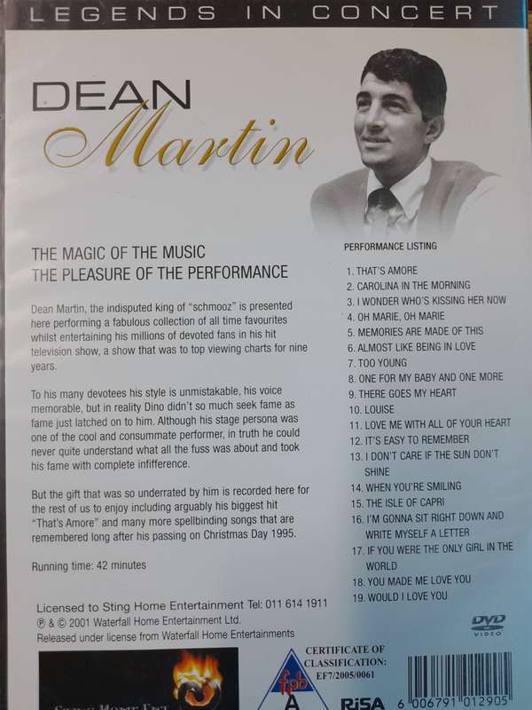 DVD: Dean Martin - The Magic of the Music - The Pleasure of the Performance