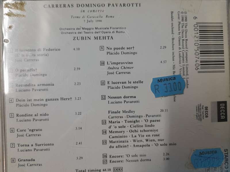 Carreras Domingo Pavarotiu in Concert  - Mehta