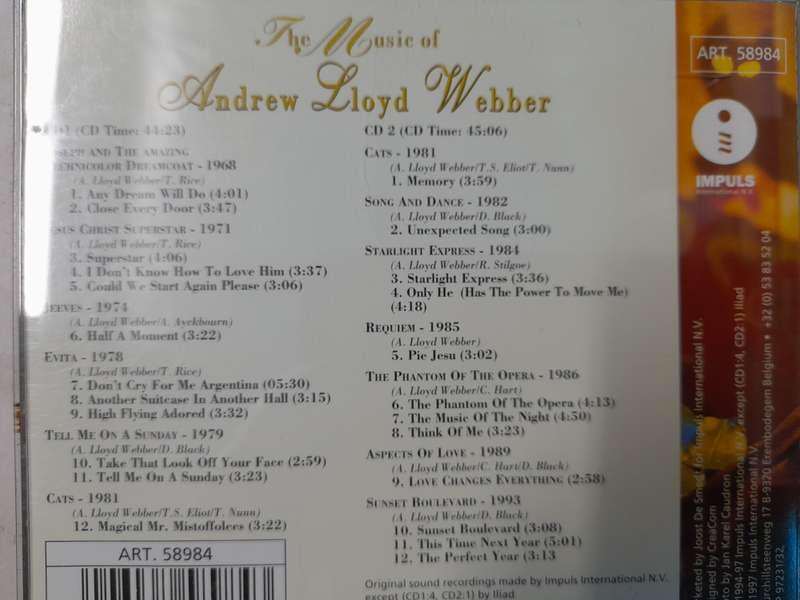 Andrew Lloyd Webber - The Music of (Double CD)