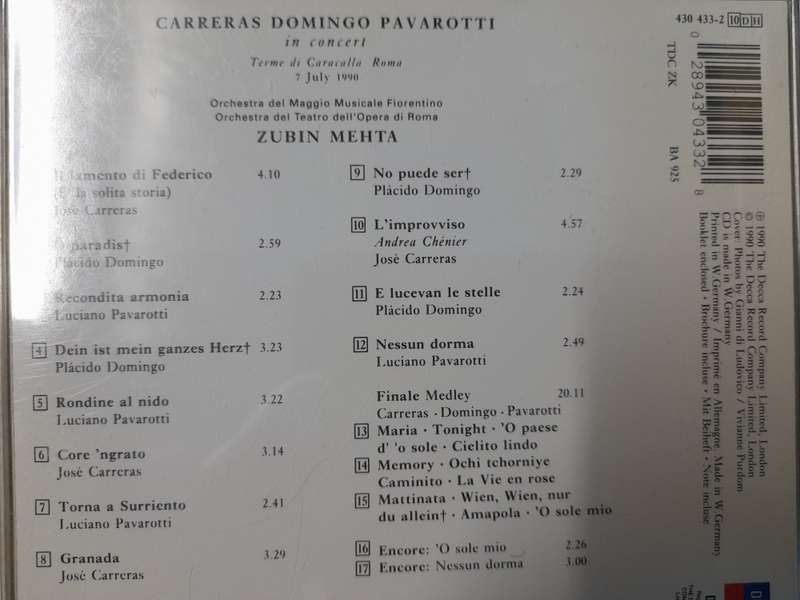 Carreras Domingo Pavarotti in Concert  - Mehta