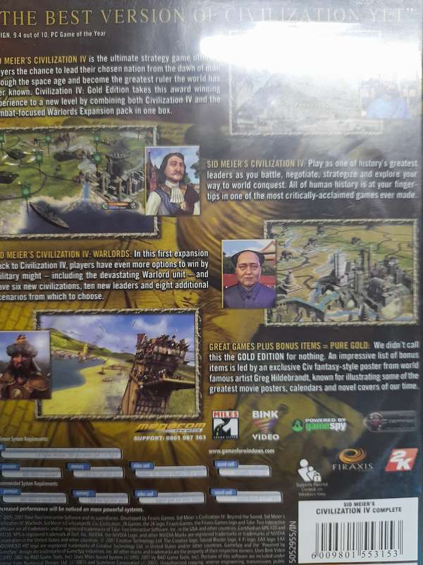 PC Games:  - Civilization IV