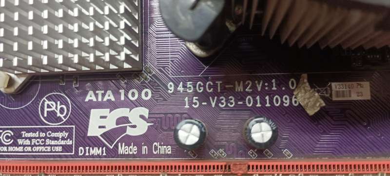 ECS 945GCT-M2/1333(V1.0A) motherboard CPU E7500 2.94 Ghz and 4 gig DDR2 Ram