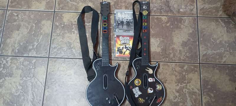 PS3 Guitar Hero x 2 with disks AS IS