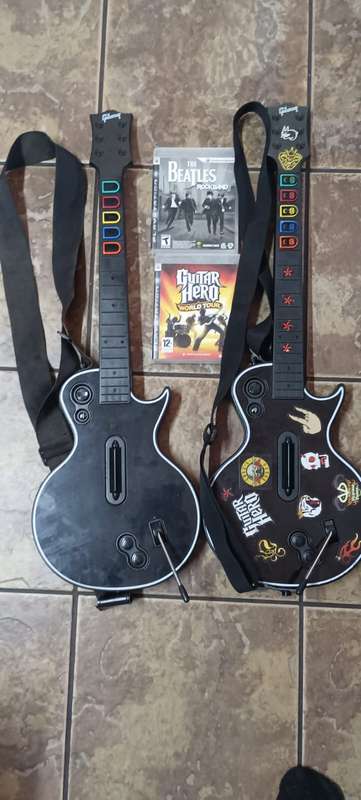 PS3 Guitar Hero x 2 with disks AS IS