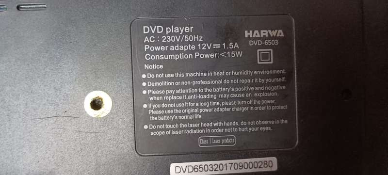 DVD player Harwa ( battery doesn't work)