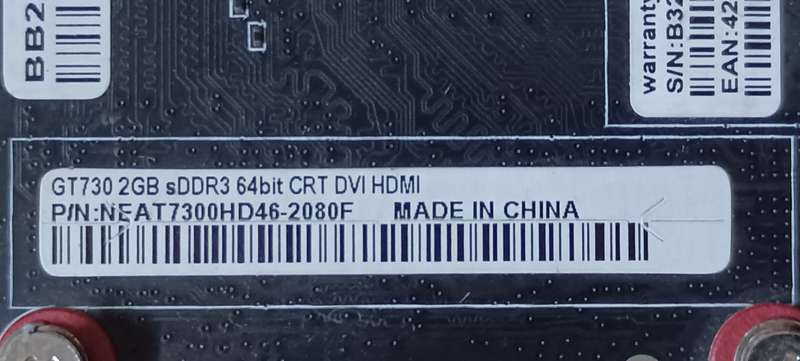 Graphics card Nvidia GeForce GT730 2G