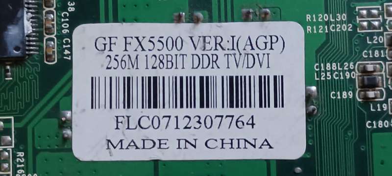 FX5500 256mb Nvidia graphics card