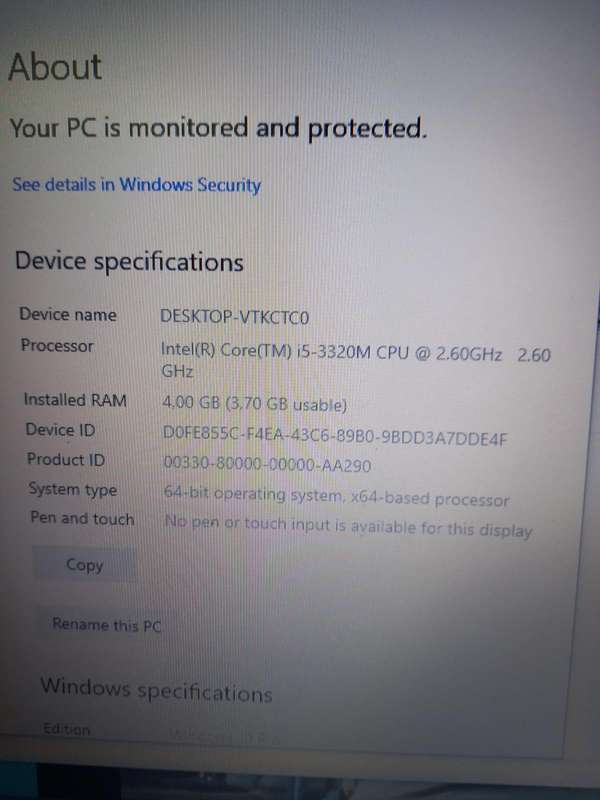 Lenovo T530 i5 laptop as is