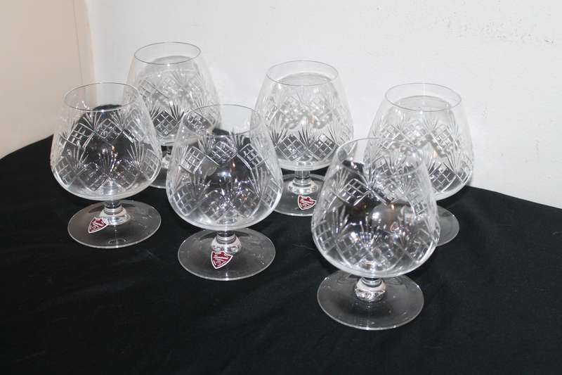 Set of 6 Sommerset Crystal Ballon Brandy Glasses