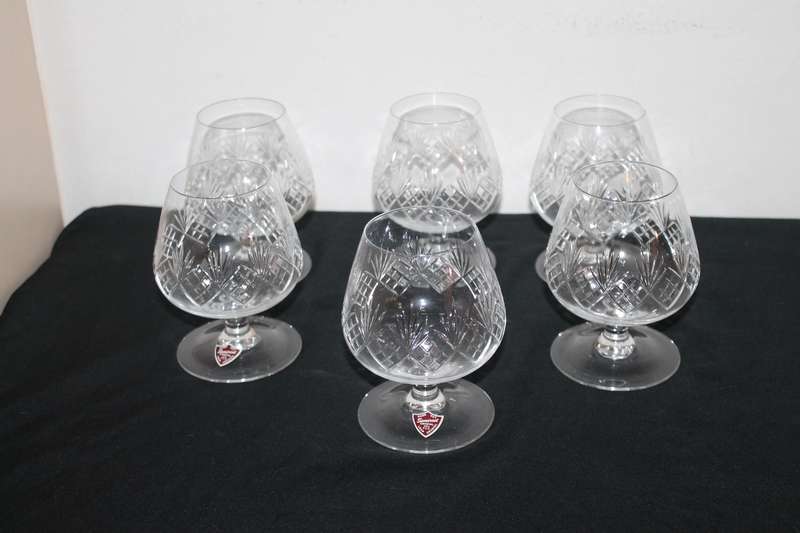 Set of 6 Sommerset Crystal Ballon Brandy Glasses