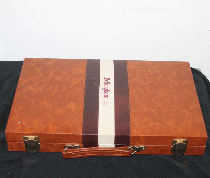 Backgammon in brown case
