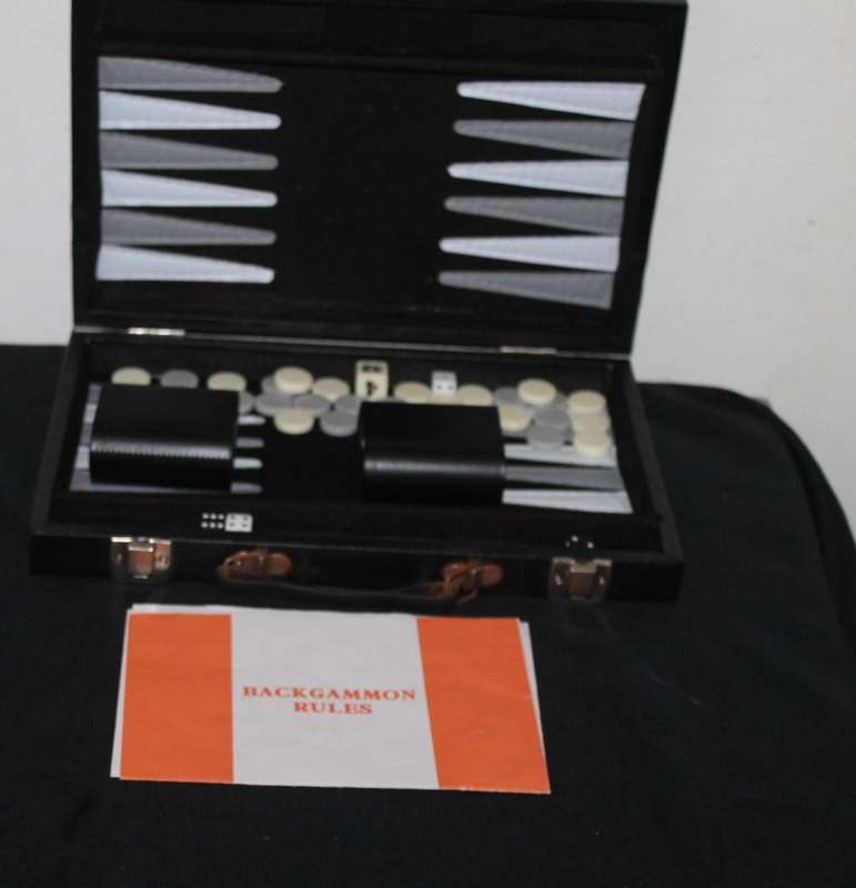 Backgammon in black case