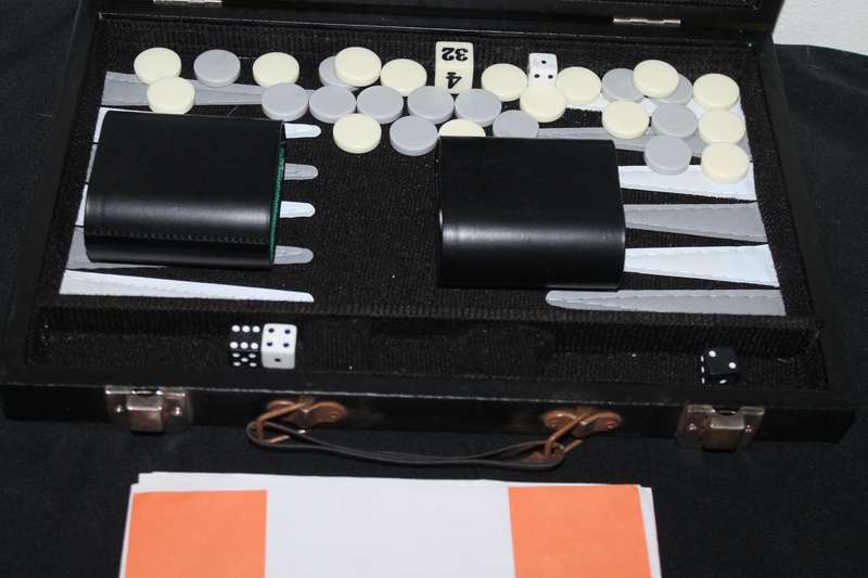 Backgammon in black case