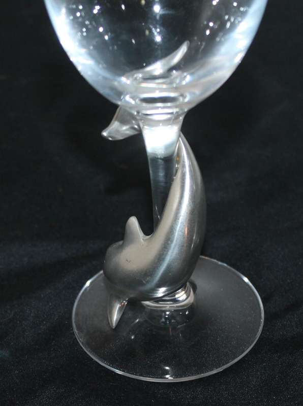 2 Frankli Wild Champagne Glasses with Dolphin Stems