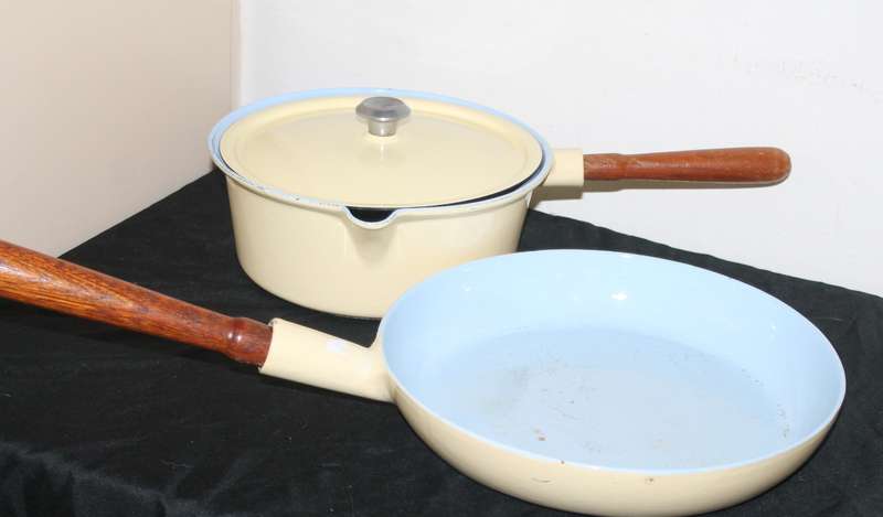 Enamel Frying Pan and Pot