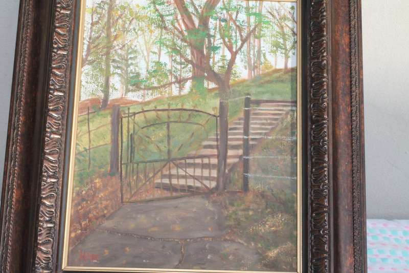 Framed Oil Garden Gate