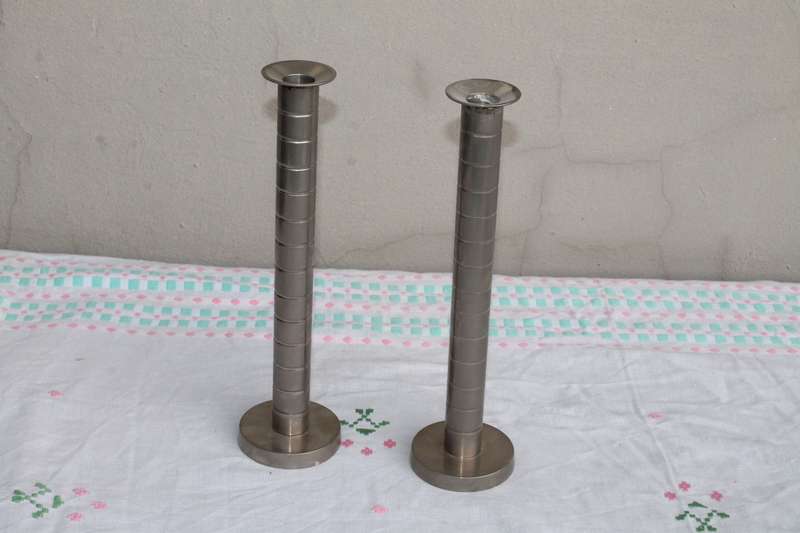 2 Plated Candle Holders