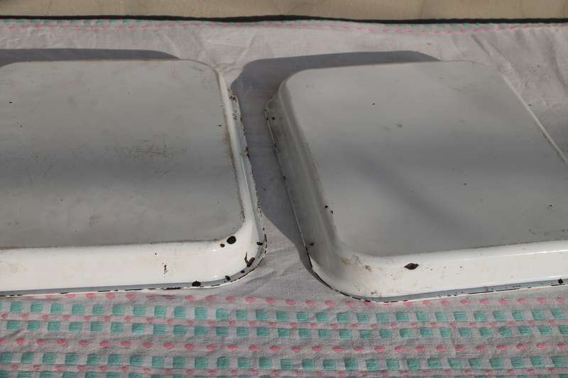 2 Vintage Enamel Pans