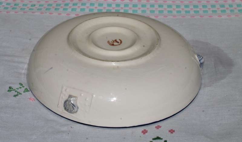 White Bowl with Blue Trim